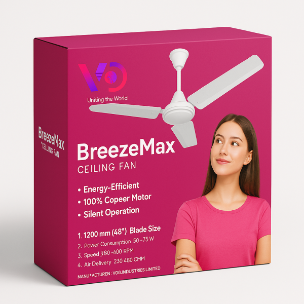 VDG BreezeMax Ceiling Fan – Powerful, Silent, and Energy-Efficient